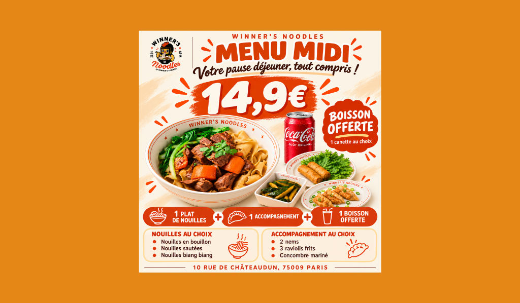 Menu midi • boisson offerte