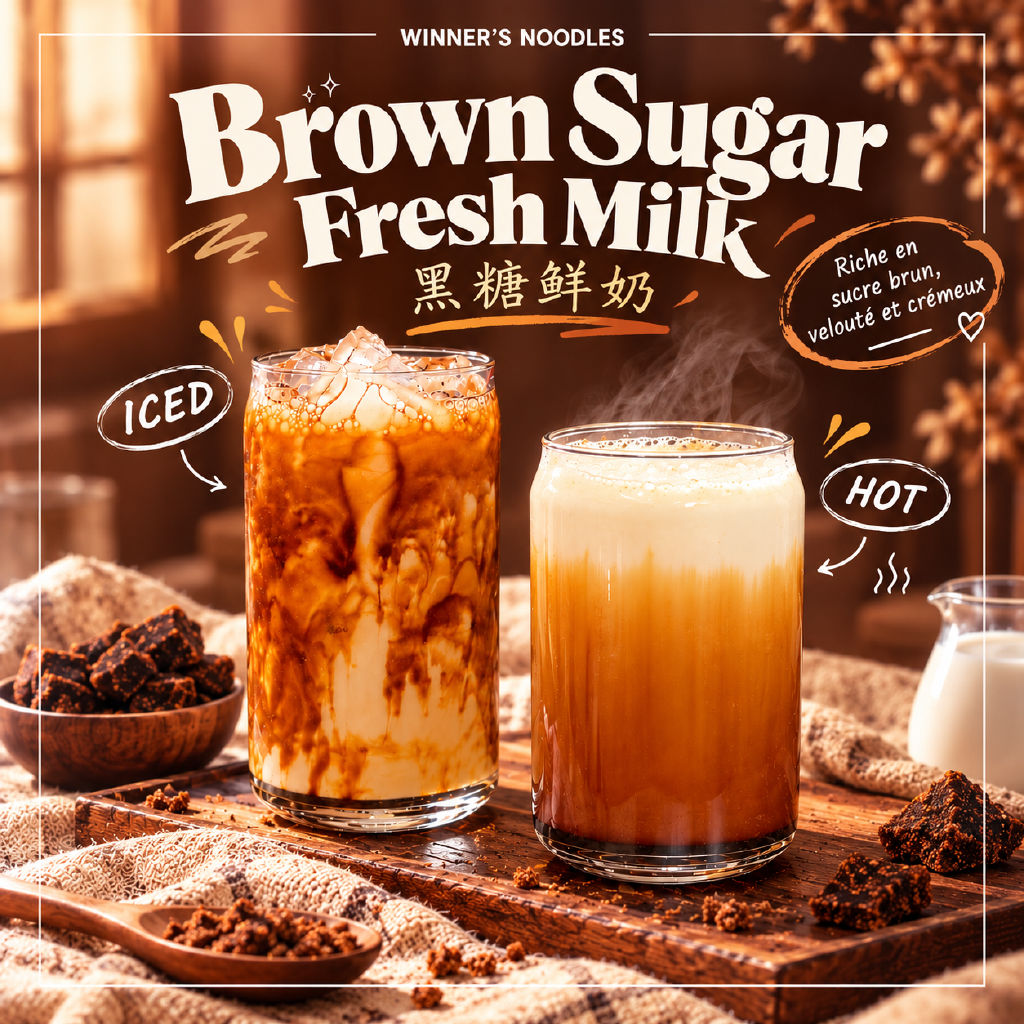 Lait frais au sucre brun
