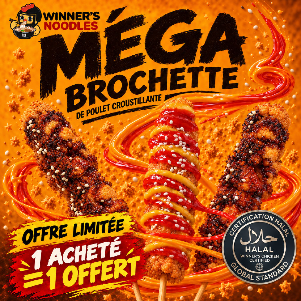 【1 acheté=1 offert】Méga Brochette de poulet